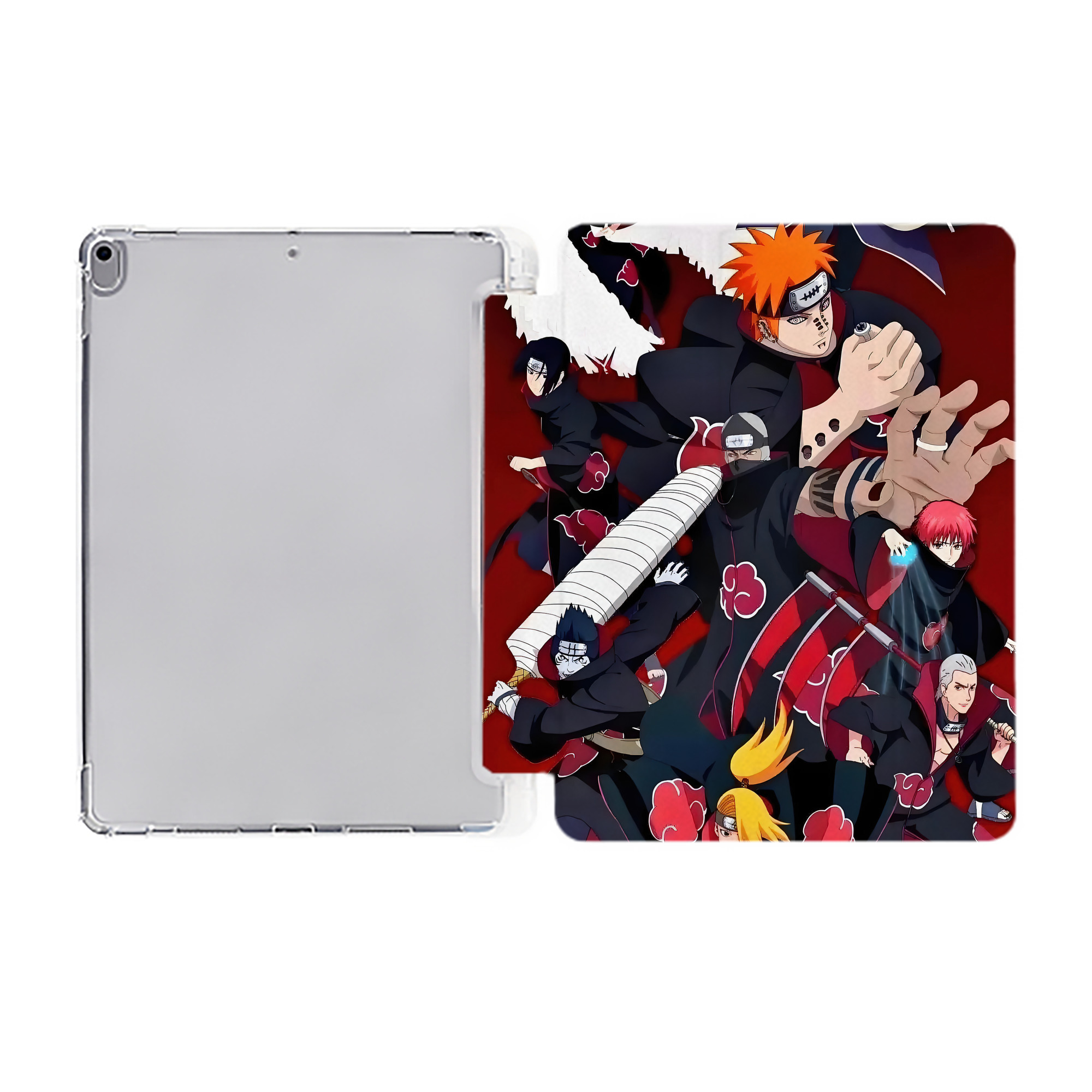 （画像用） NARUTO -ナルト- NARUTO -ナルト- 疾風伝 IPad ケース ペン収納付き 三つ折りスタンド PUレザー×シリコン 対応機種9.5/10.5/10.9インチ